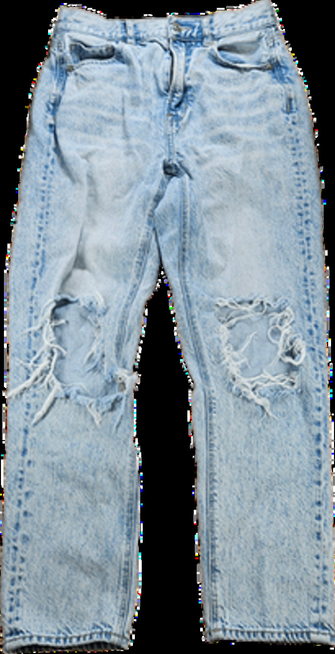 American Eagle Mom Jean Women's Blue Size 4 Regular Distressed High Rise
